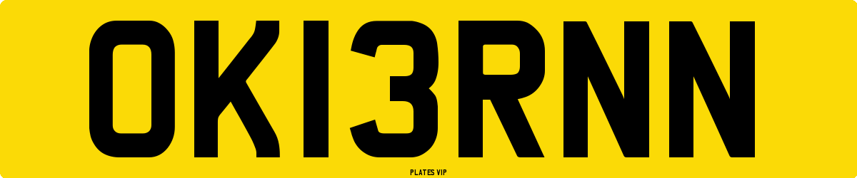 OK13RNN Number Plate