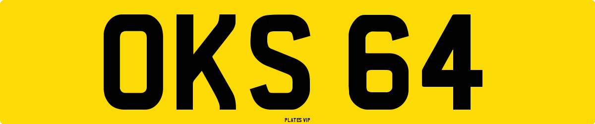 OKS 64 Number Plate