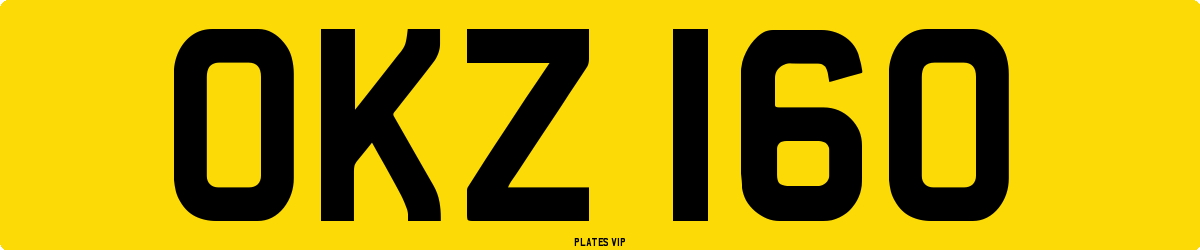 OKZ 160 Number Plate