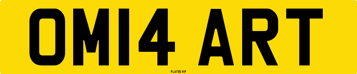 OM14 ART Number Plate