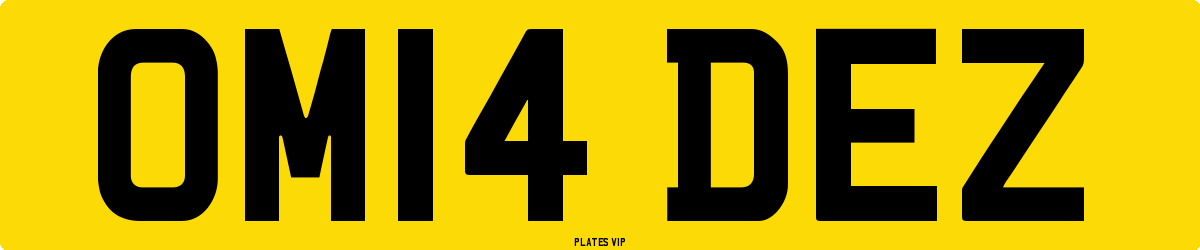 OM14 DEZ Number Plate