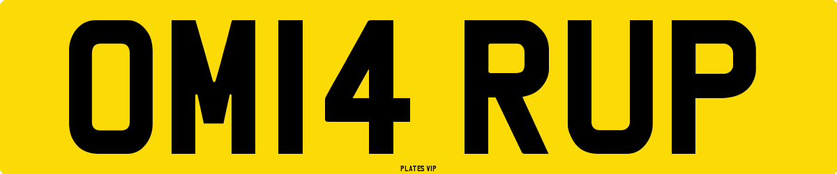 OM14 RUP Number Plate