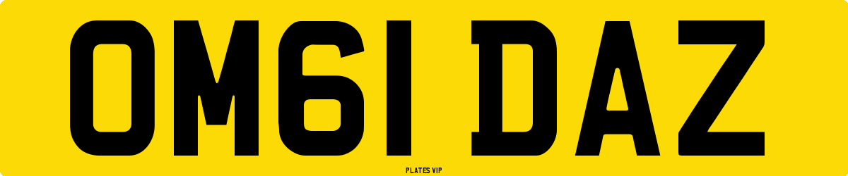 OM61 DAZ Number Plate