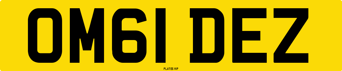 OM61 DEZ Number Plate