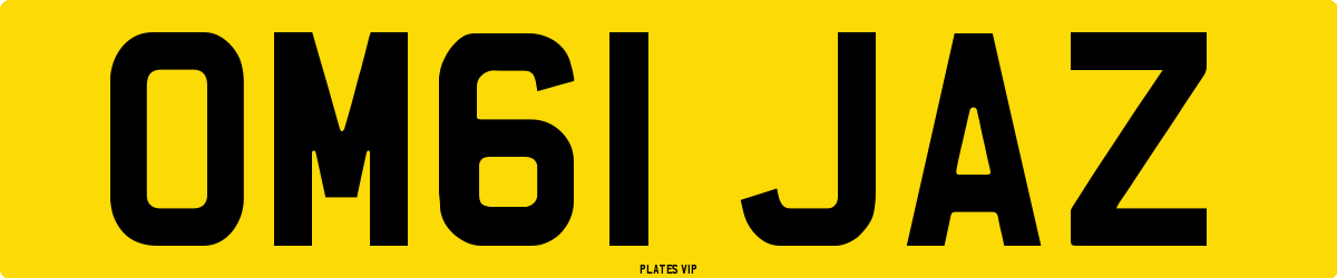 OM61 JAZ Number Plate