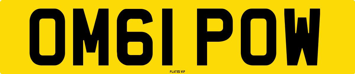 OM61 POW Number Plate