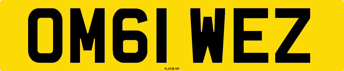 OM61 WEZ Number Plate