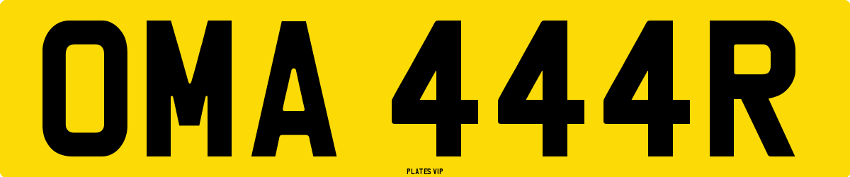 OMA 444R Number Plate