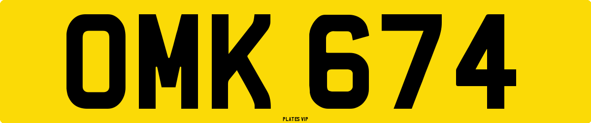 OMK 674 Number Plate