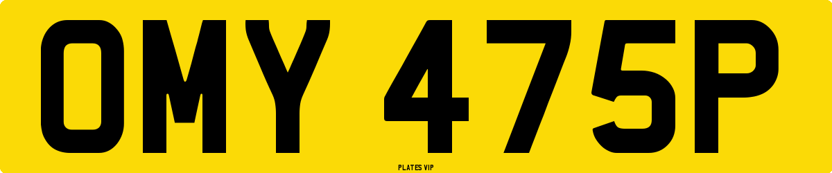 OMY 475P Number Plate