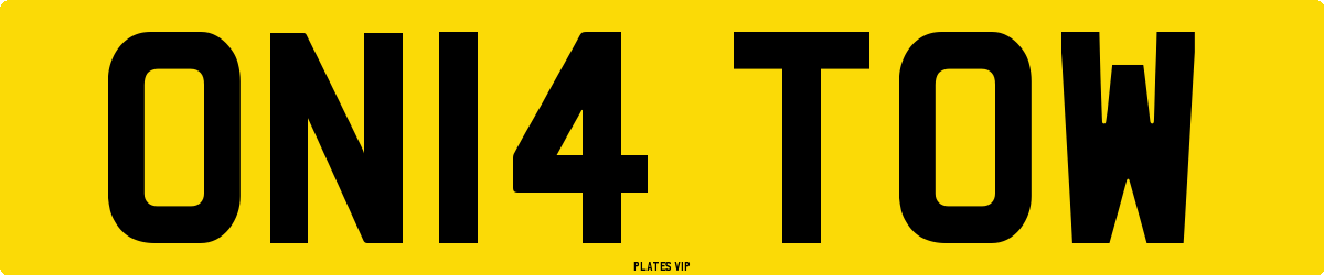 ON14 TOW Number Plate