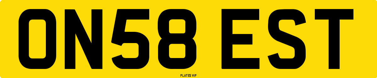 ON58 EST Number Plate