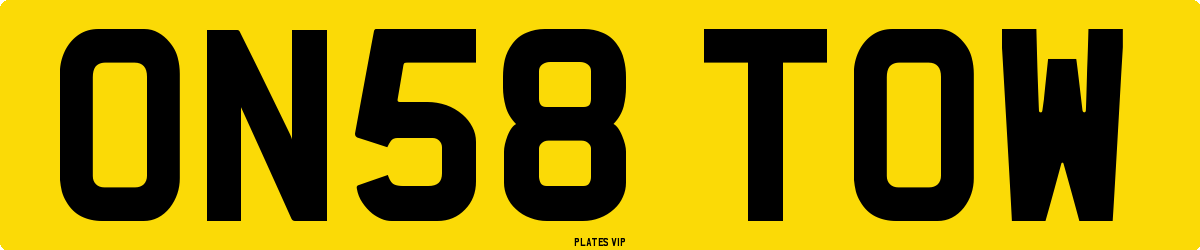ON58 TOW Number Plate