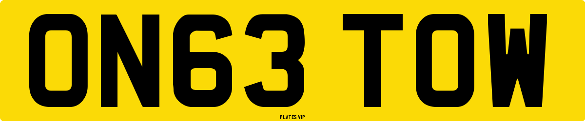 ON63 TOW Number Plate