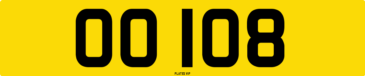 OO 108 Number Plate
