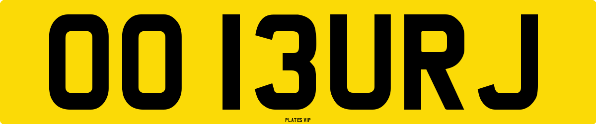 OO 13URJ Number Plate
