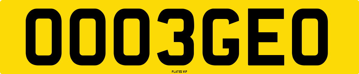 OO03GEO Number Plate