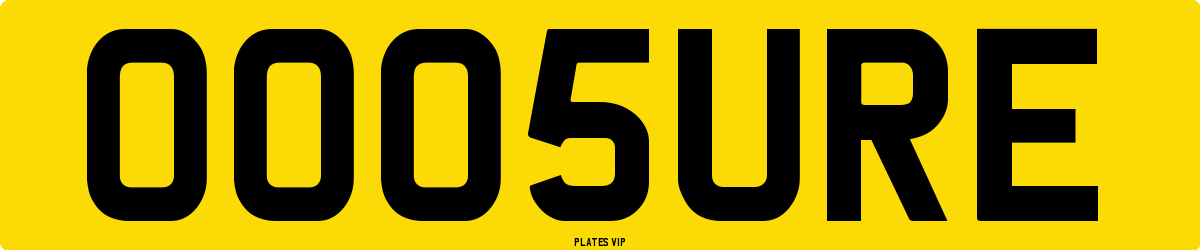 OO05URE Number Plate