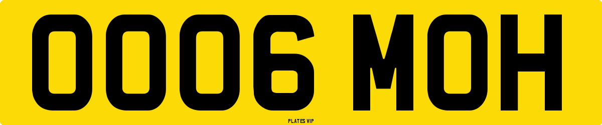 OO06 MOH Number Plate