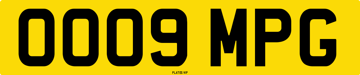 OO09 MPG Number Plate