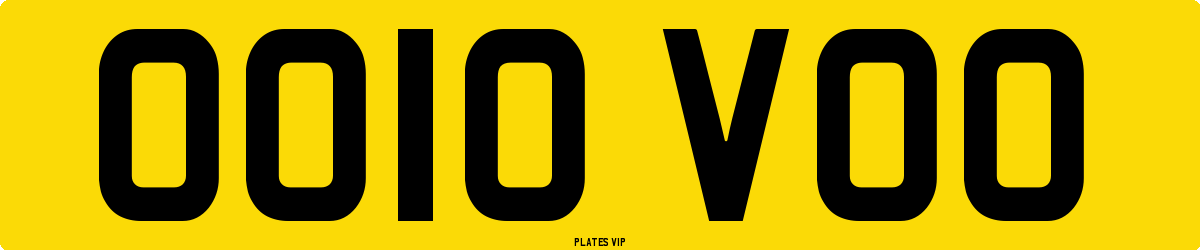 OO10 VOO Number Plate