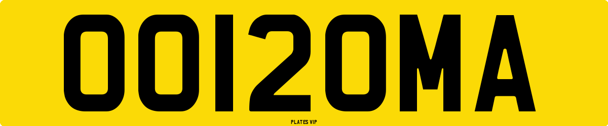 OO12OMA Number Plate