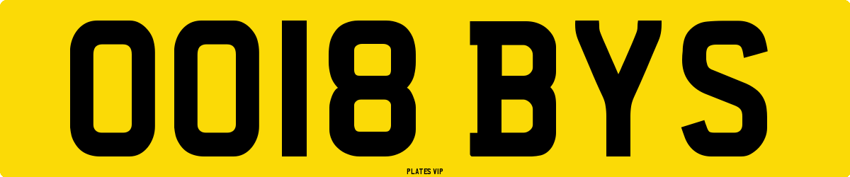 OO18 BYS Number Plate
