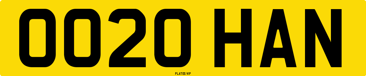 OO20 HAN Number Plate