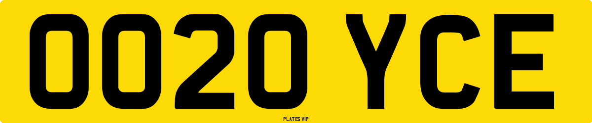 OO20 YCE Number Plate