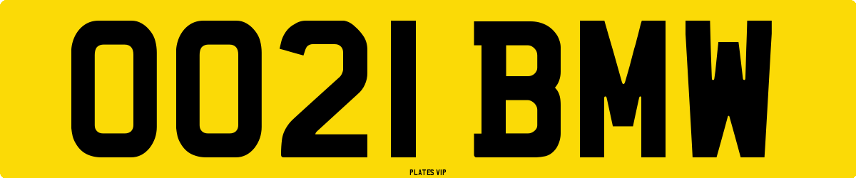 OO21 BMW Number Plate