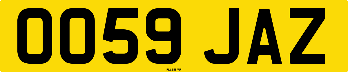 OO59 JAZ Number Plate