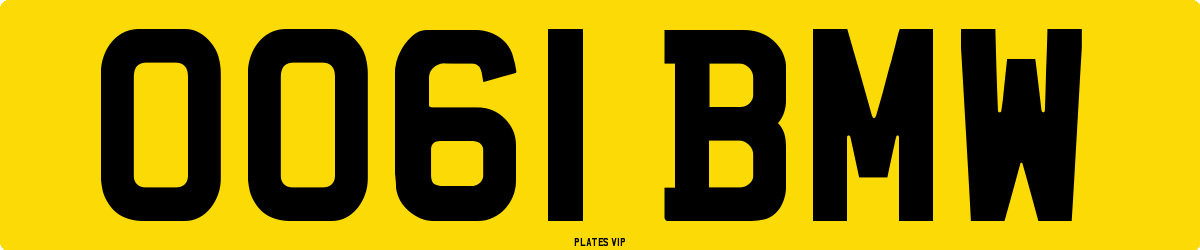 OO61 BMW Number Plate