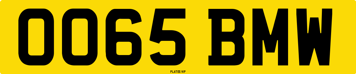 OO65 BMW Number Plate
