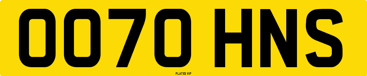 OO70 HNS Number Plate