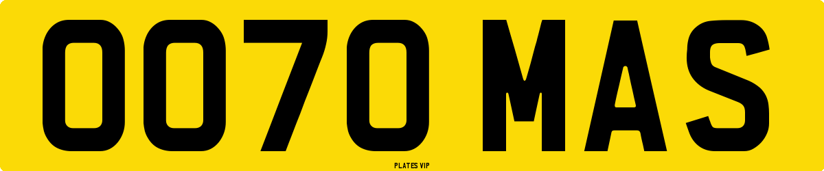 OO70 MAS Number Plate