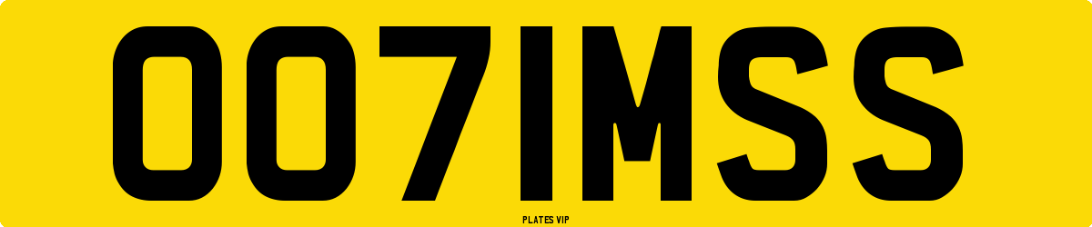 OO71MSS Number Plate