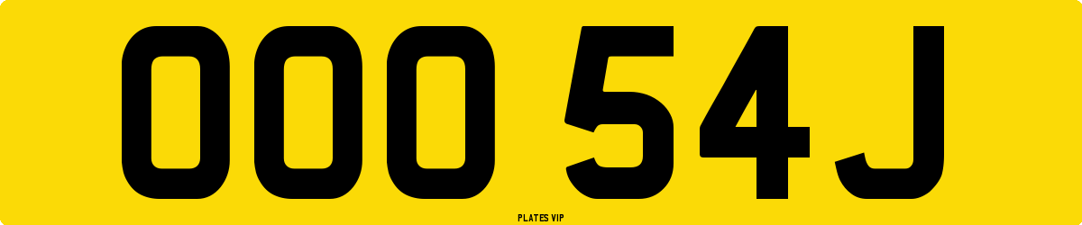 OOO 54J Number Plate