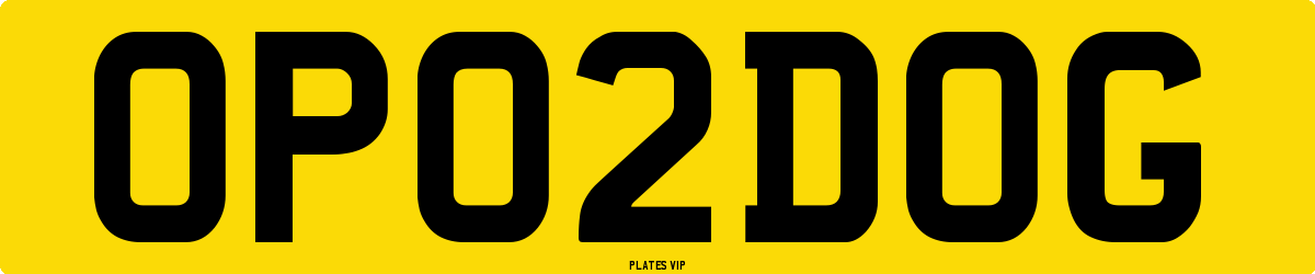 OP 02 DOG Number Plate