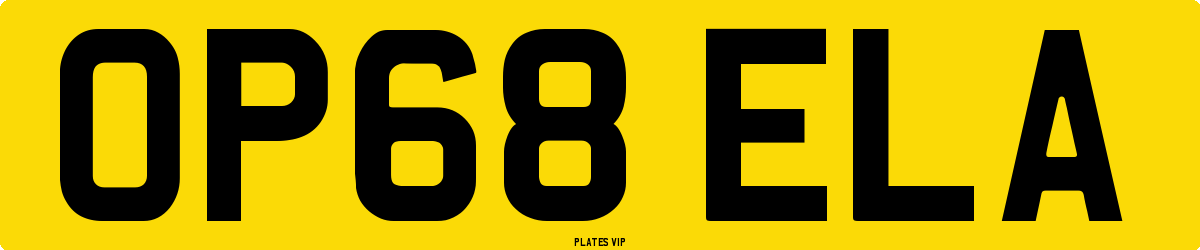 OP68 ELA Number Plate