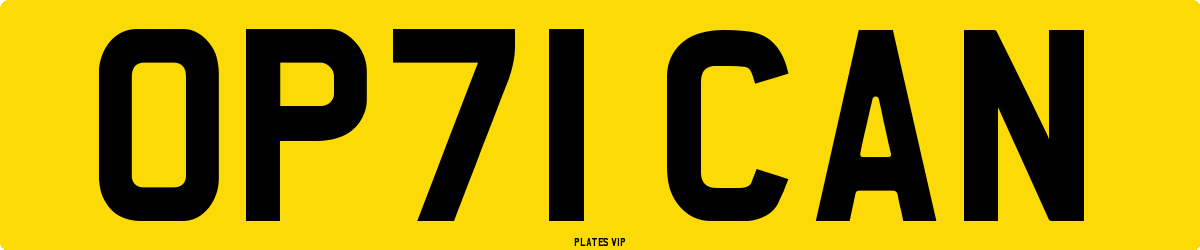 OP71 CAN Number Plate