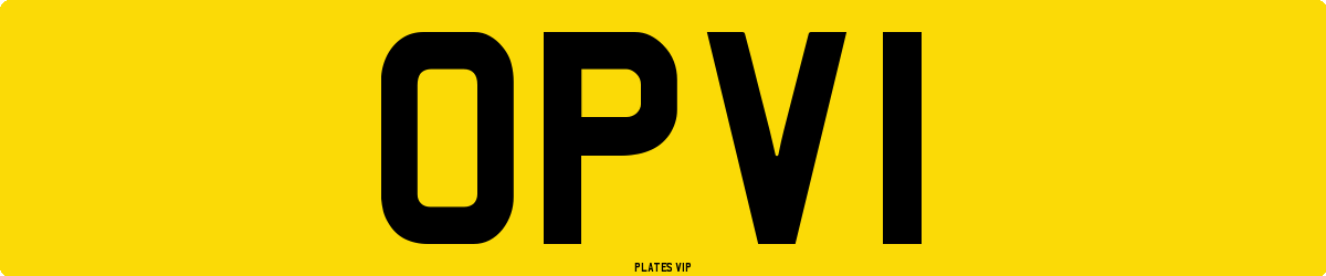OPV1 Number Plate