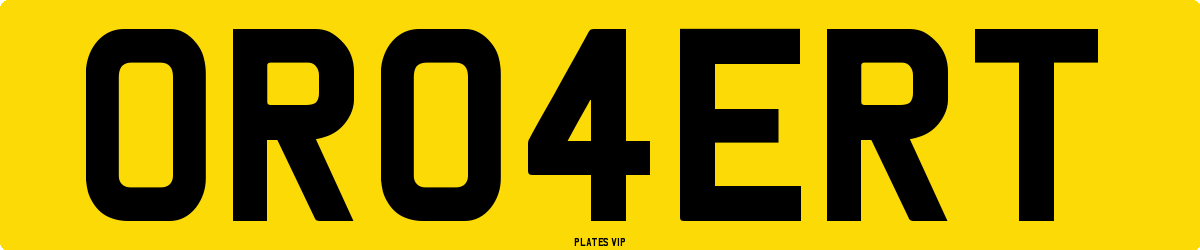 OR04ERT Number Plate