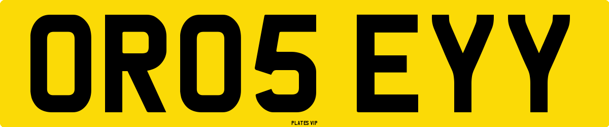 OR05 EYY Number Plate