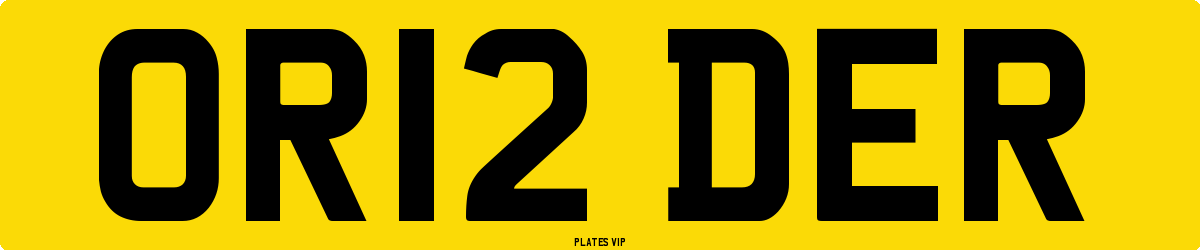 OR12 DER Number Plate