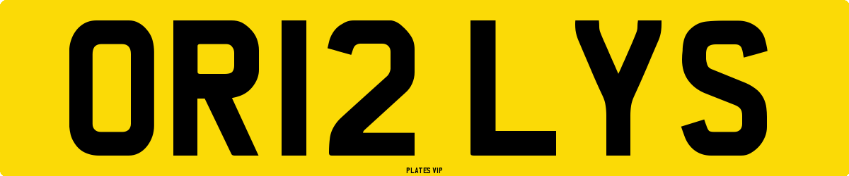 OR12 LYS Number Plate