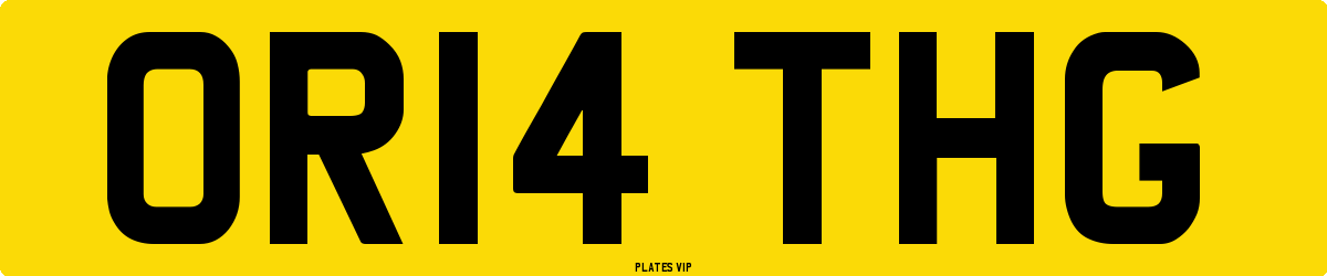 OR14 THG Number Plate