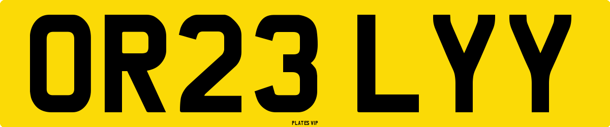 OR23 LYY Number Plate