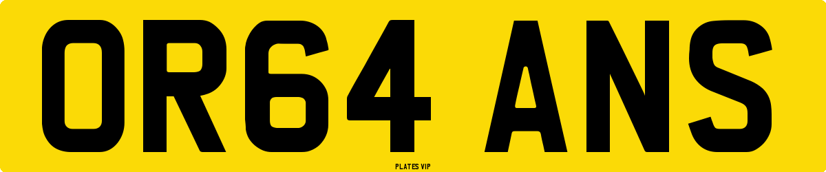 OR64 ANS Number Plate