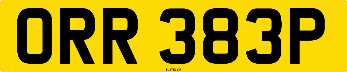 ORR 383P Number Plate