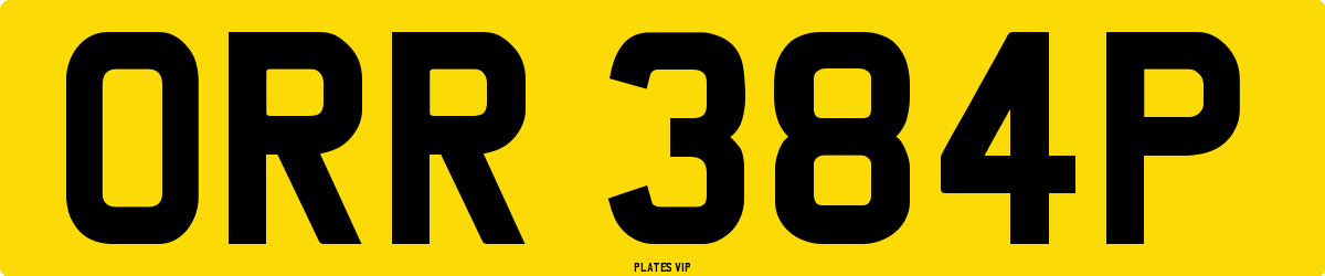 ORR 384P Number Plate